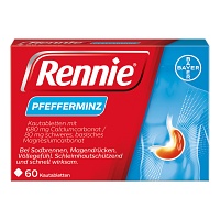 Rennie® Pfefferminz gegen Sodbrennen 60 Kautabletten