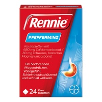 Rennie® Pfefferminz gegen Sodbrennen 24 Kautabletten