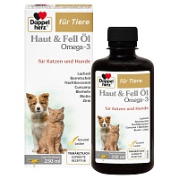 DOPPELHERZ für Tiere Haut&Fell Öl f.Hunde/Katzen