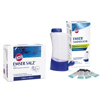EMSER Nasendusche mit 4 Btl.Nasenspülsalz + EMSER Salz Beutel 20St.